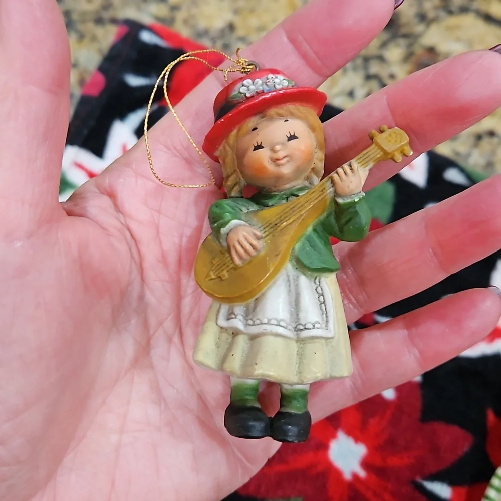 🎄Rare‎ BRADFORD JAPAN VINTAGE SET 5 HARD PLASTIC ORNAMENTS 1970S